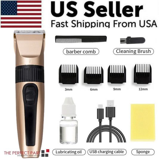 Professional Hair Clippers Trimmer Mens Barber Hair Cutting Kit