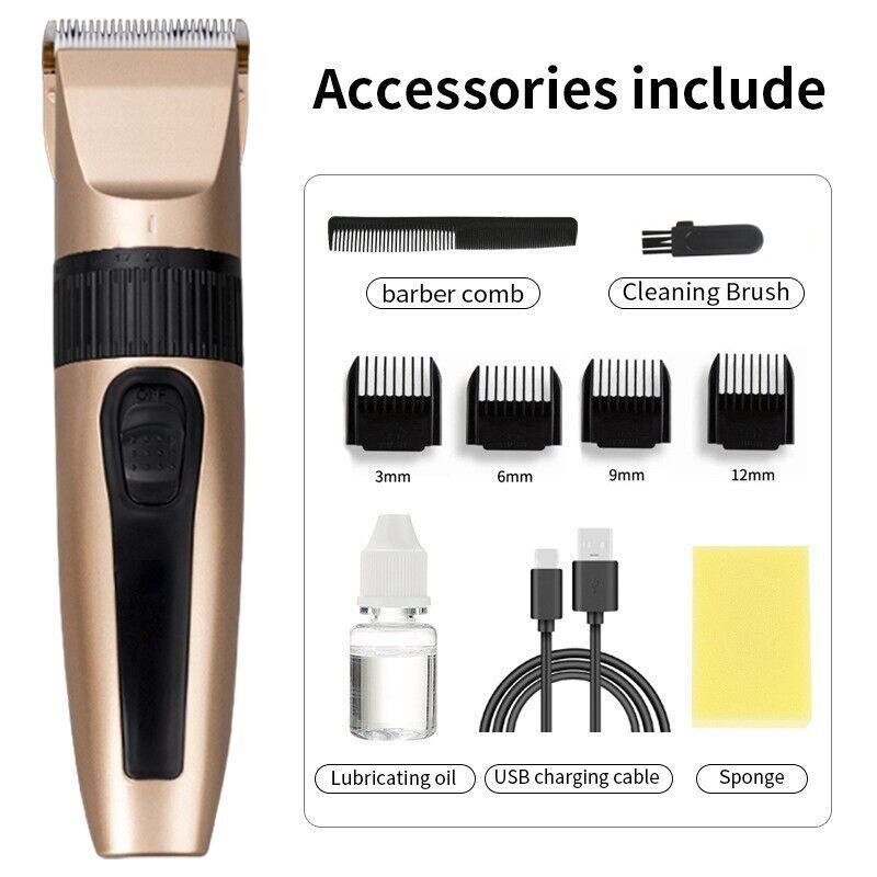 Professional Hair Clippers Trimmer Mens Barber Hair Cutting Kit